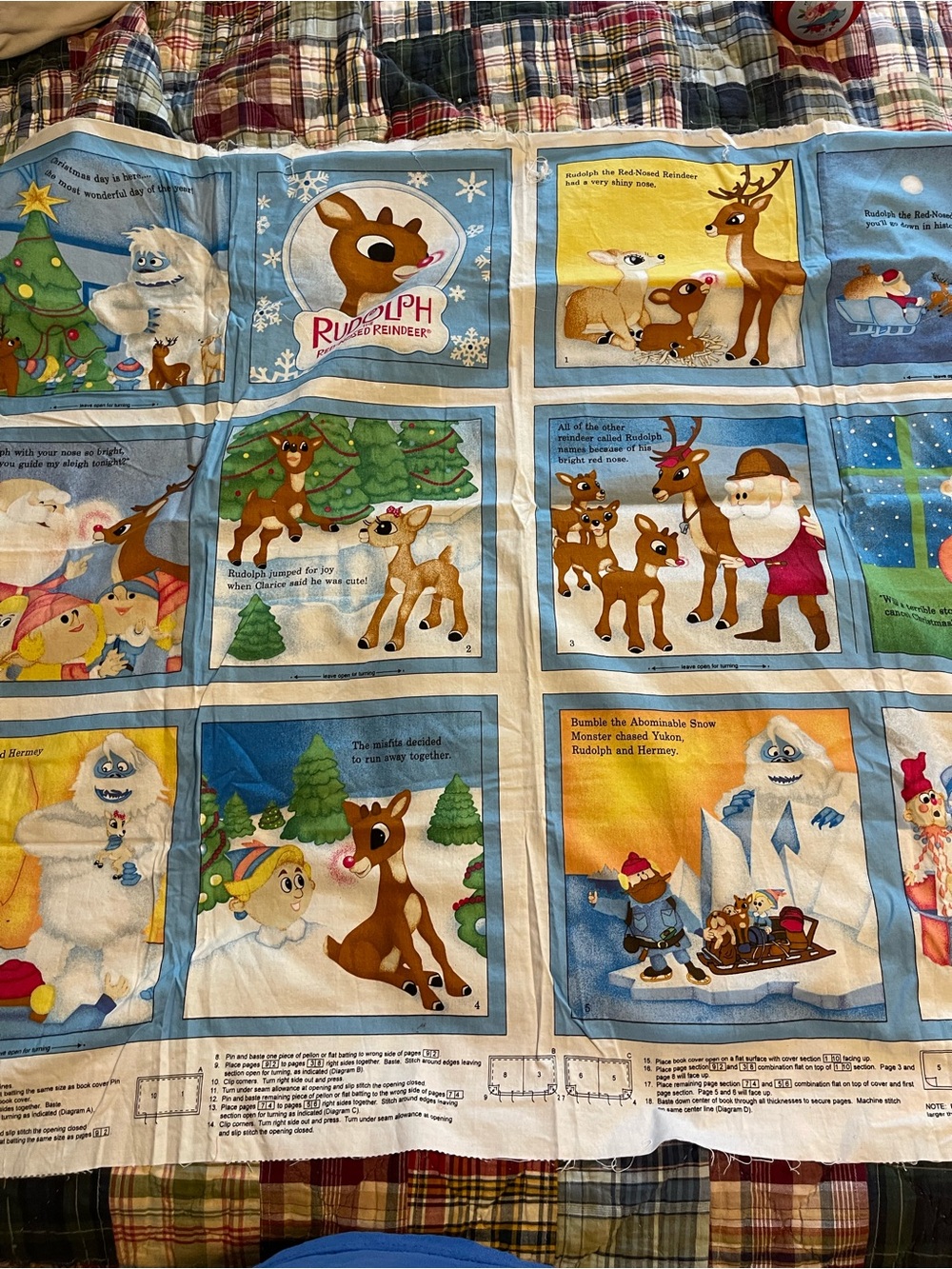Vintage Rudolph the Red Nose Reindeer 
Book panel 
Never used 
New old stock